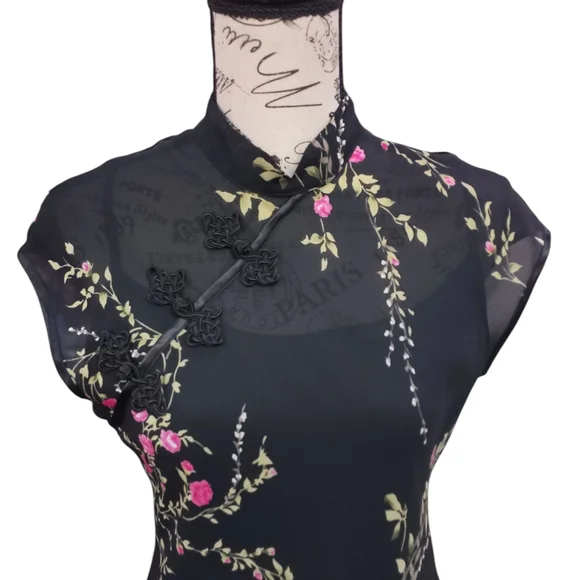 Ronni Nicole Black Floral Midi Dress - Picture 2 of 5